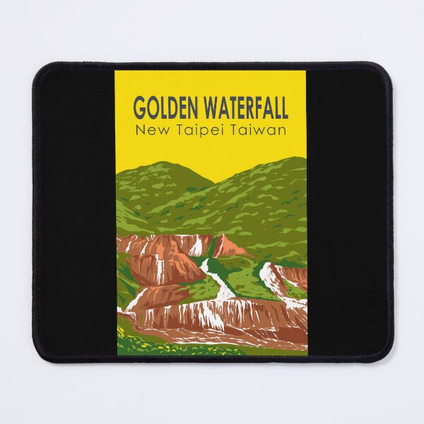 Item preview, Golden Waterfall Taiwan Travel Art Vintage designed and sold by KrisSidDesigns.