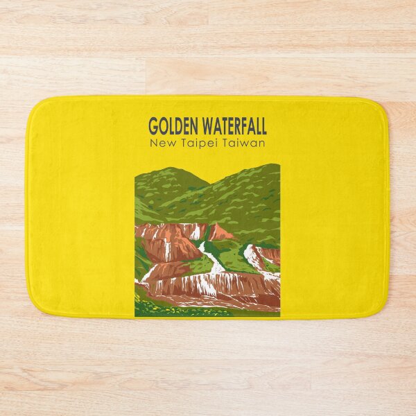 Item preview, Golden Waterfall Taiwan Travel Art Vintage designed and sold by KrisSidDesigns.