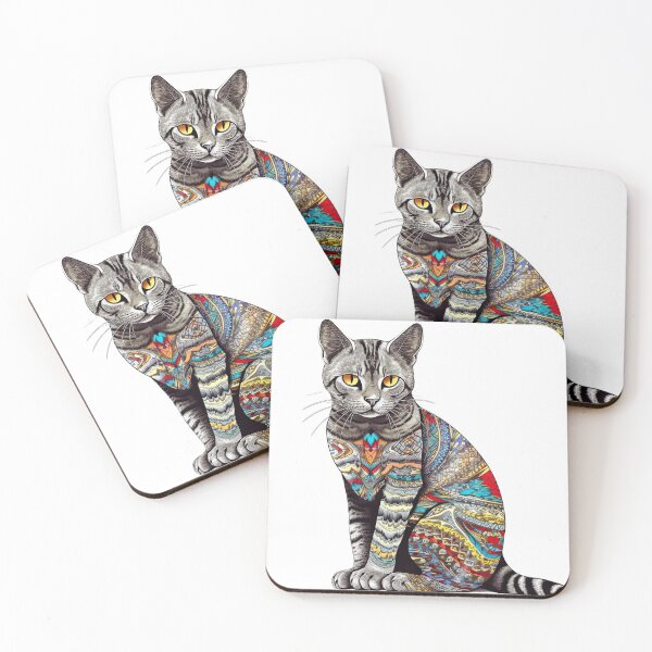 Item preview, the Feline Warrior Within: Egyptian Mau Mixed Media Art Perfect for Cat designed and sold by DooodleGod.