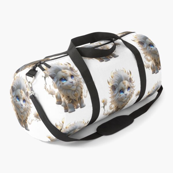 Item preview, white-black-golden-lotus-devout celestial chibi Lion make fascinating smile at us with gentle expression designed and sold by ridhifashion.