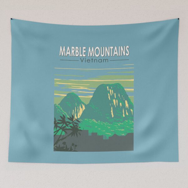 Item preview, Marble Mountains Vietnam Travel Art Vintage designed and sold by KrisSidDesigns.