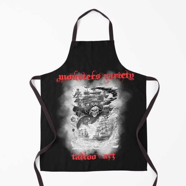Item preview, Tattoo design of a pirate skull in a storm with a phrase from our brand. designed and sold by MonstersVariety.