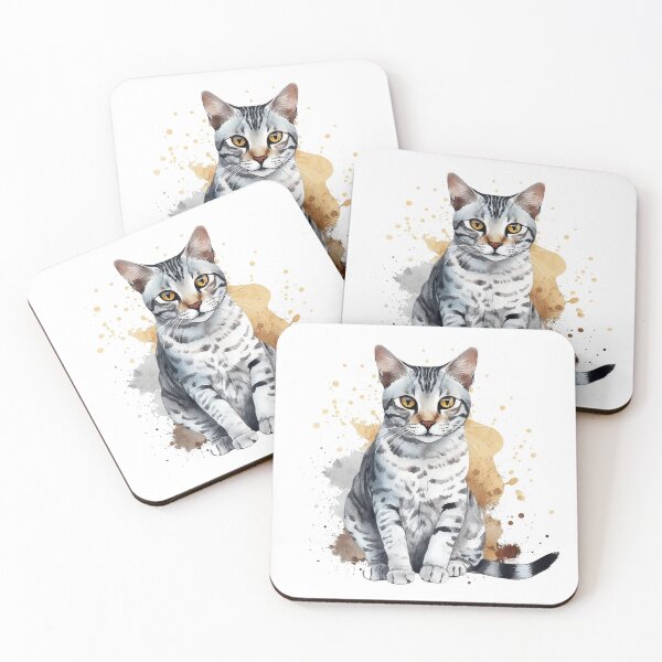 Item preview, - Egyptian Mau Watercolor Painting for Feline Lovers: A Historical & Stylish Tribute designed and sold by DooodleGod.