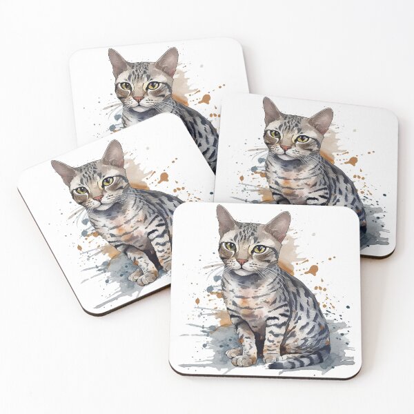 Item preview, Mau Watercolor Portrait - Artistic & Lively Feline designed and sold by DooodleGod.