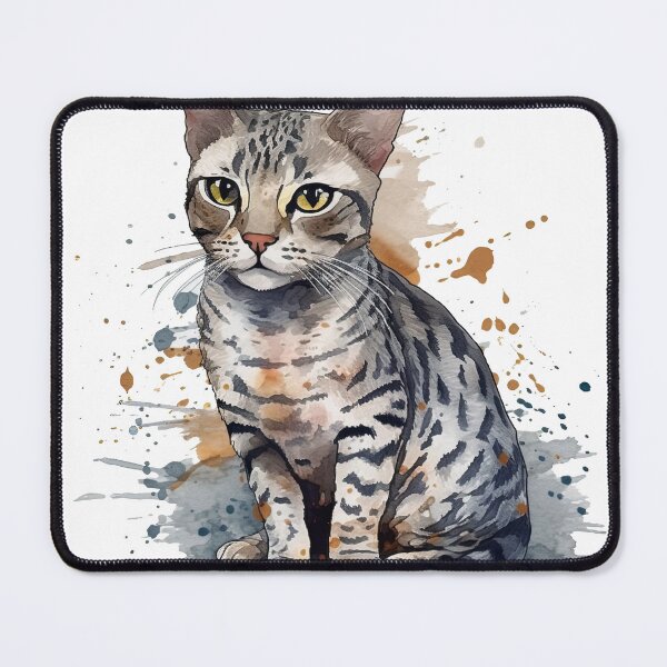Item preview, Mau Watercolor Portrait - Artistic & Lively Feline designed and sold by DooodleGod.