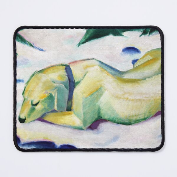 Item preview, Dog Lying in the Snow (1911) expressionism by Franz Marc designed and sold by blackdogshop.
