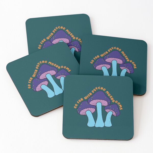 Item preview, Go far with psycho mushrooms in purple and green - Mushrooms puns designed and sold by GwynJohnsonzx.