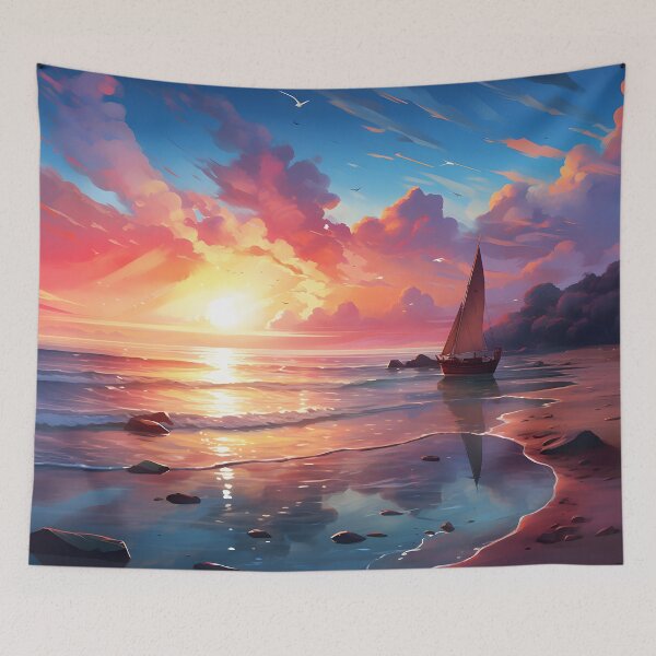 Item preview, Beachscape with Sailboat designed and sold by Maxouniverse.