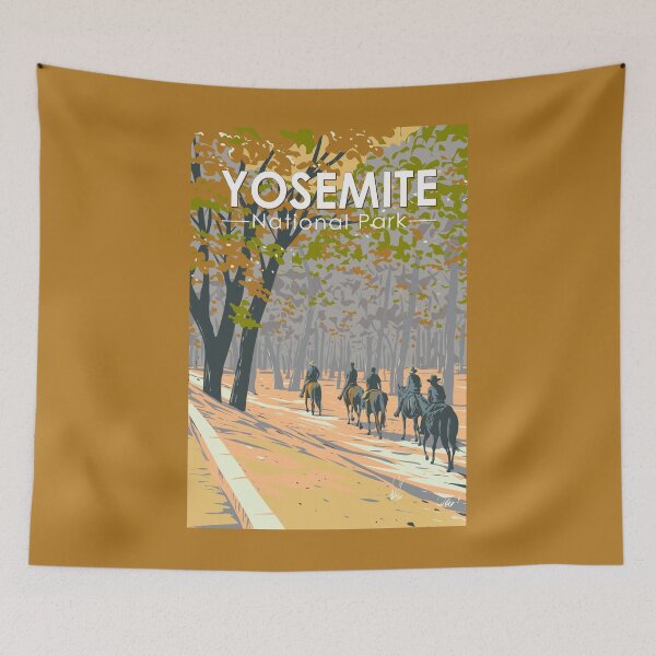 Item preview, Yosemite National Park Horseback Riding Travel Art Vintage designed and sold by KrisSidDesigns.