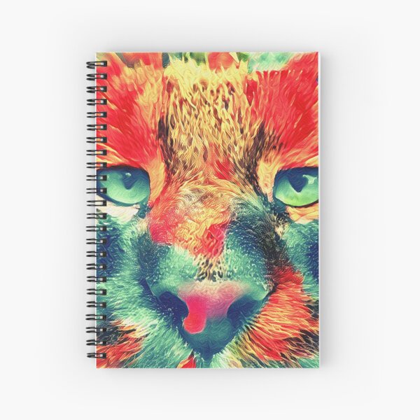 Artificial neural style wild cat Spiral Notebook