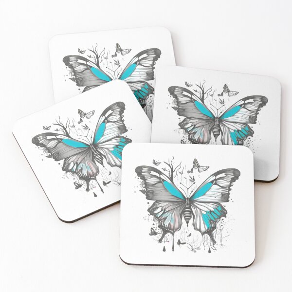Item preview, Unique colorful butterfly with black and white forest background designed and sold by ridhifashion.