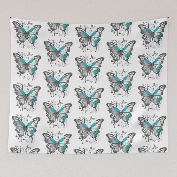 Item preview, Unique colorful butterfly with black and white forest background designed and sold by ridhifashion.