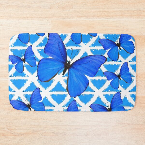 Item preview, TROPICAL BLUE BUTTERFLIES ABSTRACT BLUE ART designed and sold by sharlesart.