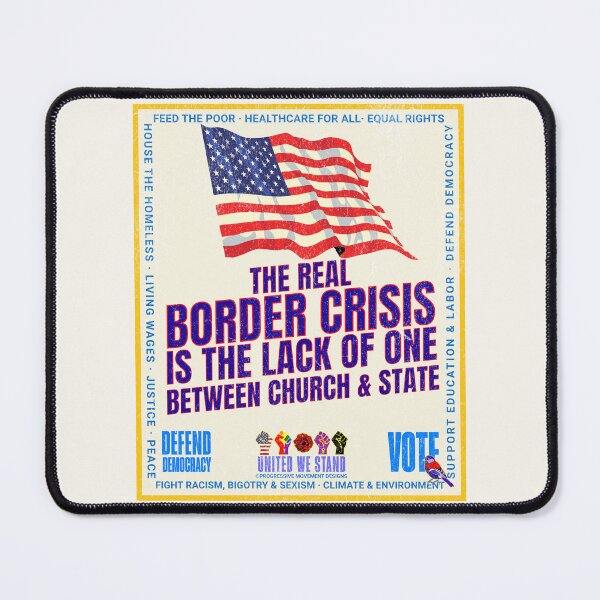 Item preview, PMD00964 Progressive Movement Designs patriotic American Liberty Border Crisis design shows you support democracy and progressive goals for Progressives Democrats Independents Liberals designed and sold by ProgressiveLeft.