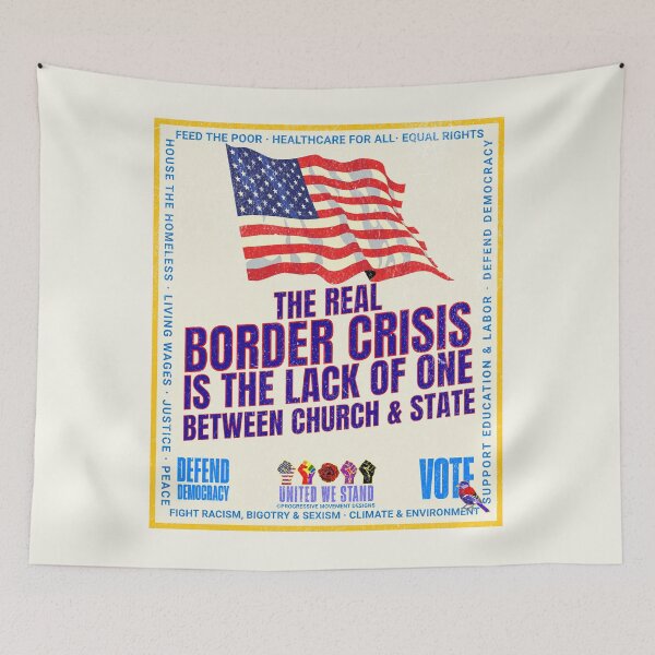 Item preview, PMD00964 Progressive Movement Designs patriotic American Liberty Border Crisis design shows you support democracy and progressive goals for Progressives Democrats Independents Liberals designed and sold by ProgressiveLeft.