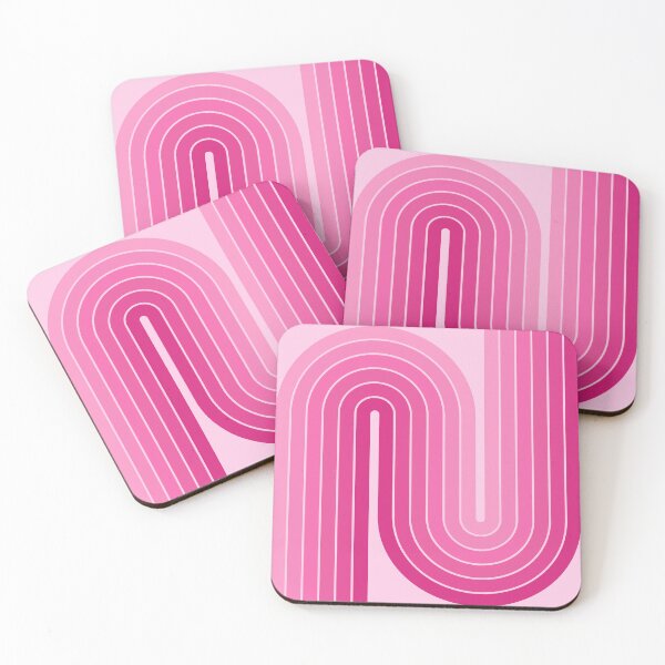 Item preview, Retro Geometric Double Arch Design in Pink and Magenta designed and sold by tonymagnerart.