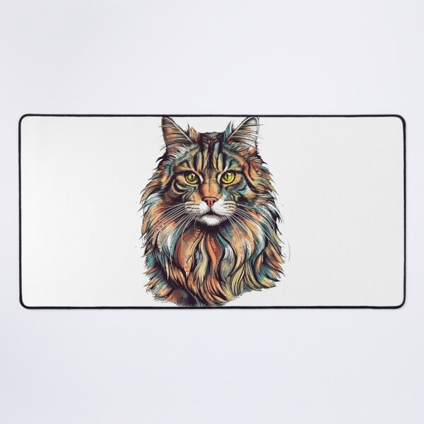 Item preview, Cat Art: Customized Portrait of Playful Norwegian Forest Cat designed and sold by DooodleGod.