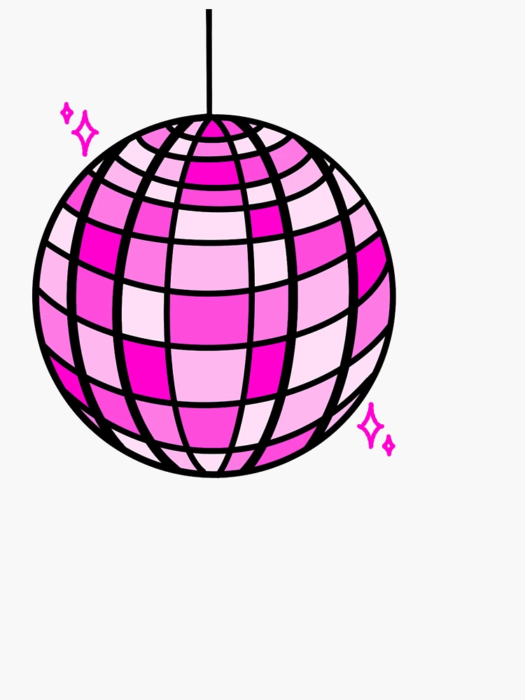 LUA* Pink Disco Ball Sticker