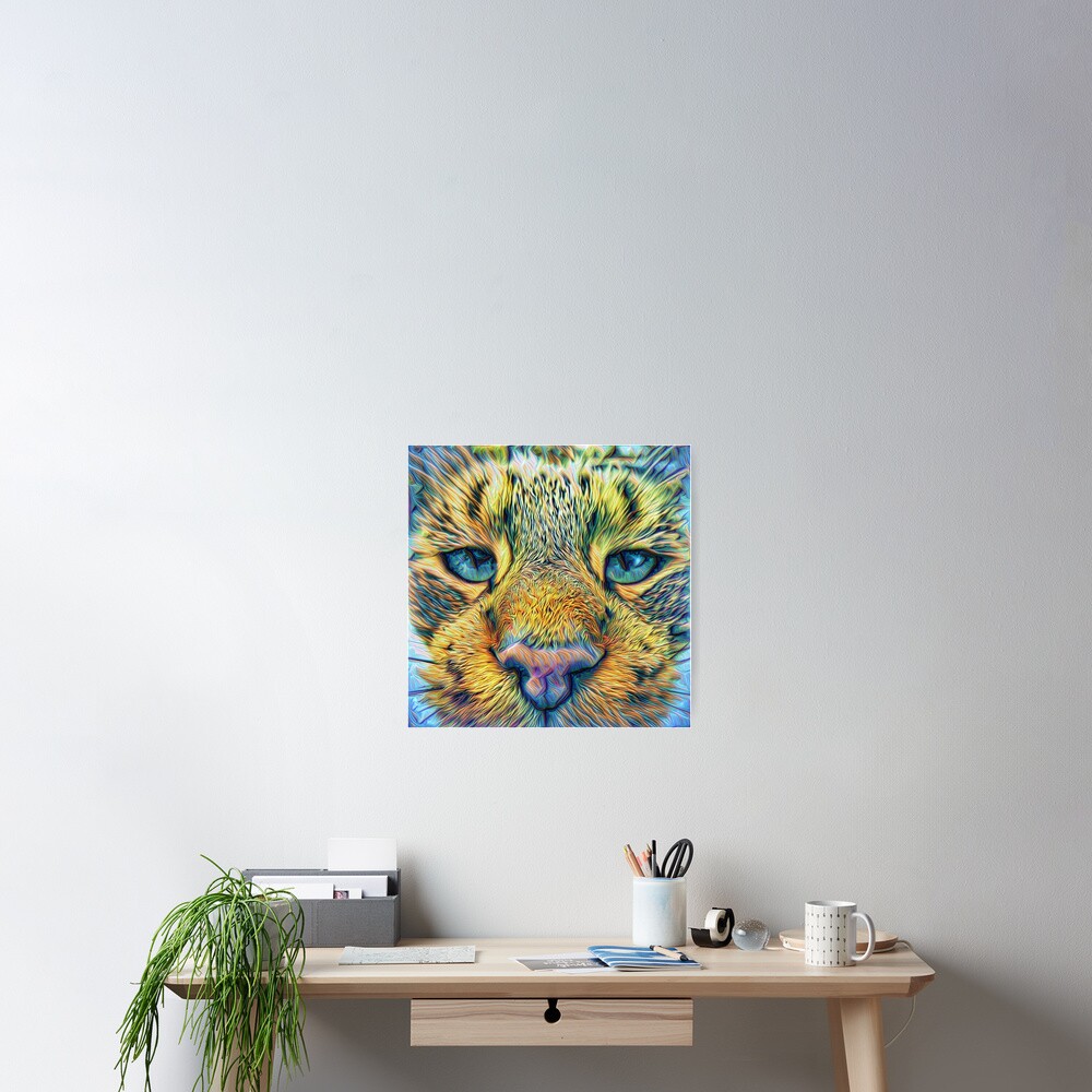 #DeepDreamed Cat v1449127170 Poster