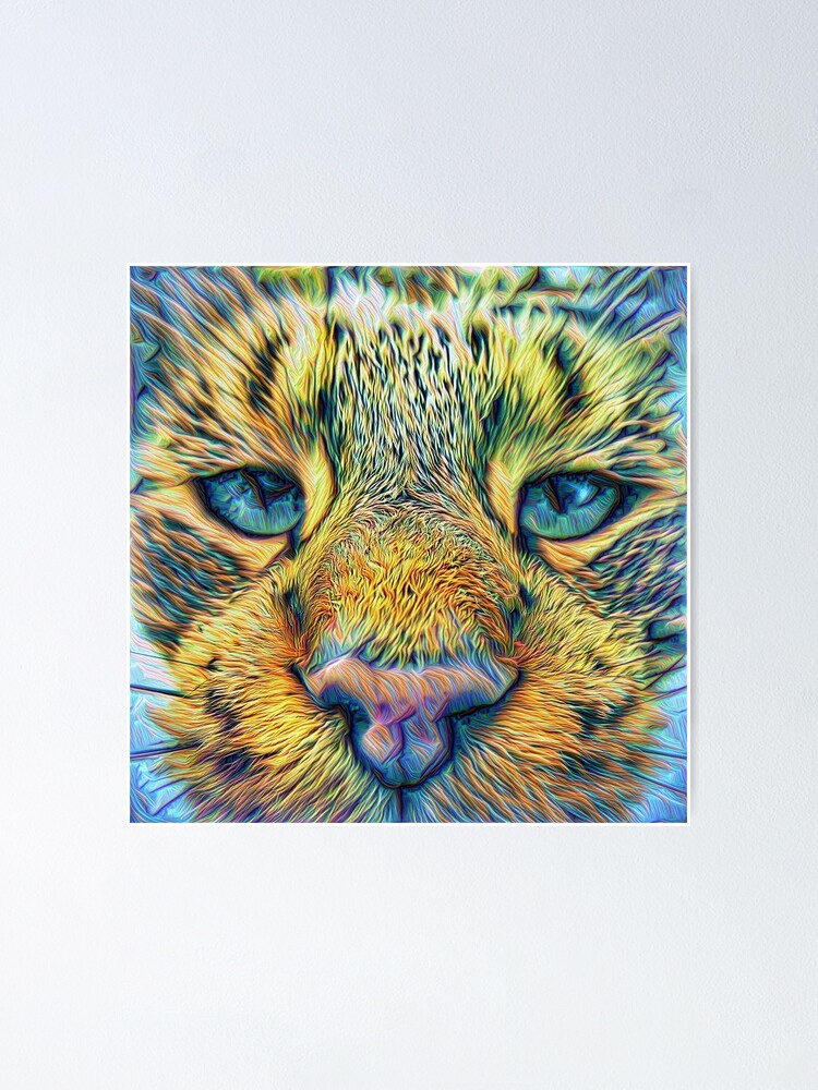 Alternate view of #DeepDreamed Cat v1449127170 Poster