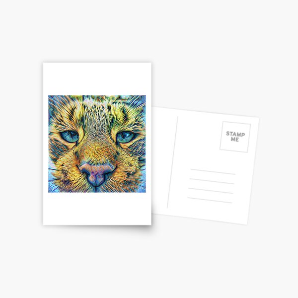 #DeepDreamed Cat Postcard