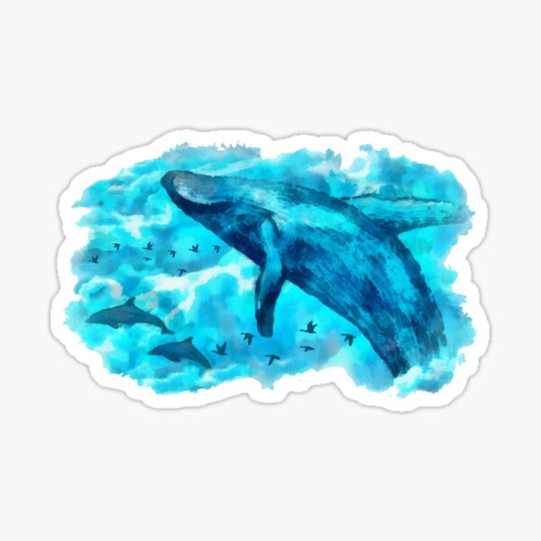 Flying Whale Sticker