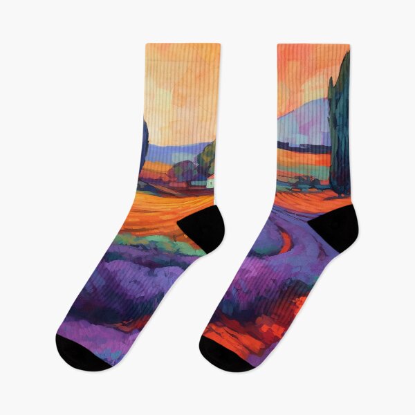 Item preview, Lavender fields in French countryside landscape 1 designed and sold by Red Witch Art.