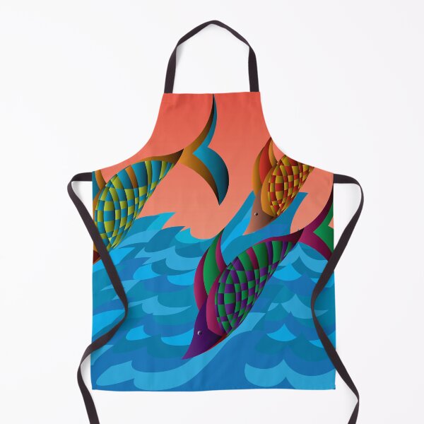 Item preview, Three fish jumping and swimming on waves designed and sold by Bigrow.