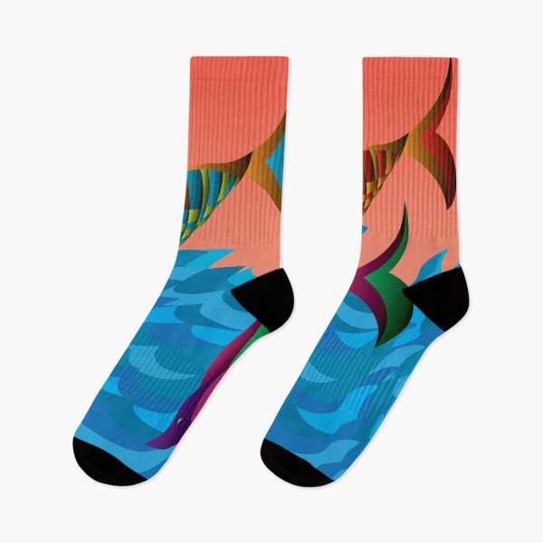 Item preview, Three fish jumping and swimming on waves designed and sold by Bigrow.