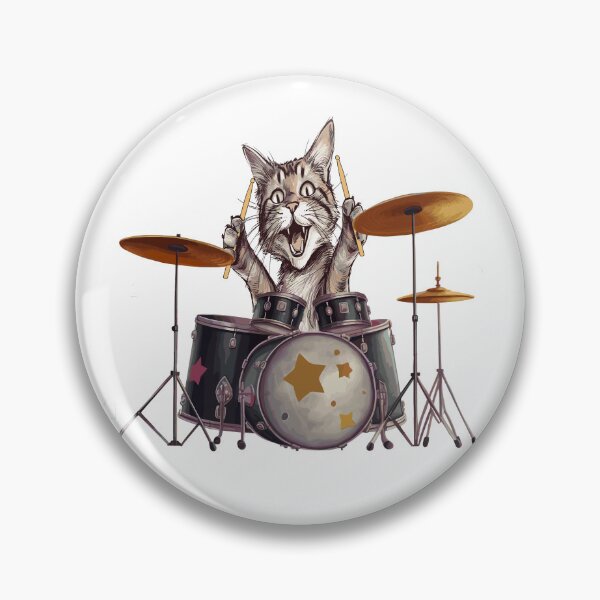 Item preview, Funny Cat Playing The Drums designed and sold by DonnaPeaches.