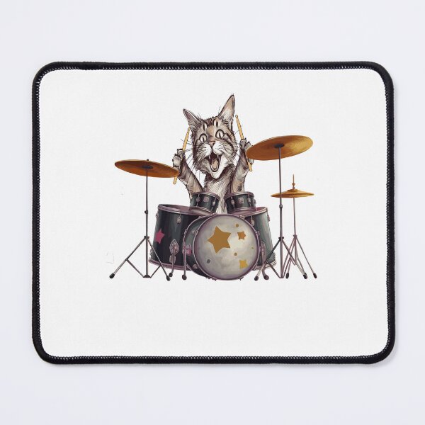 Item preview, Funny Cat Playing The Drums designed and sold by DonnaPeaches.