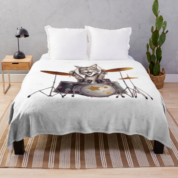 Item preview, Funny Cat Playing The Drums designed and sold by DonnaPeaches.