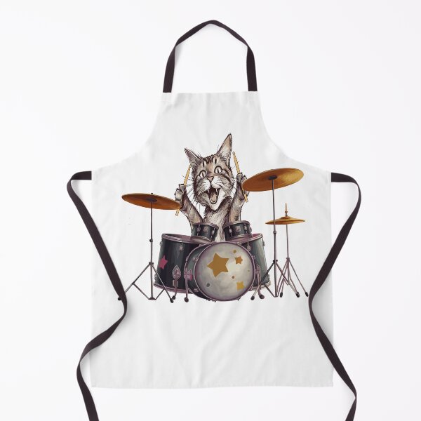 Item preview, Funny Cat Playing The Drums designed and sold by DonnaPeaches.