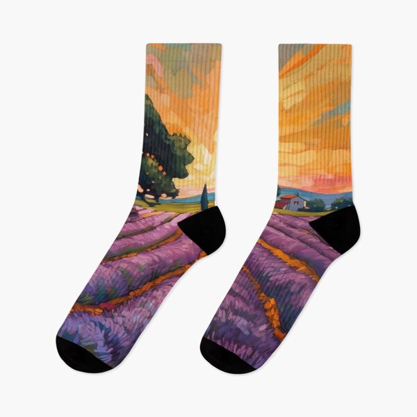 Item preview, Lavender fields in French countryside landscape 2 designed and sold by Red Witch Art.