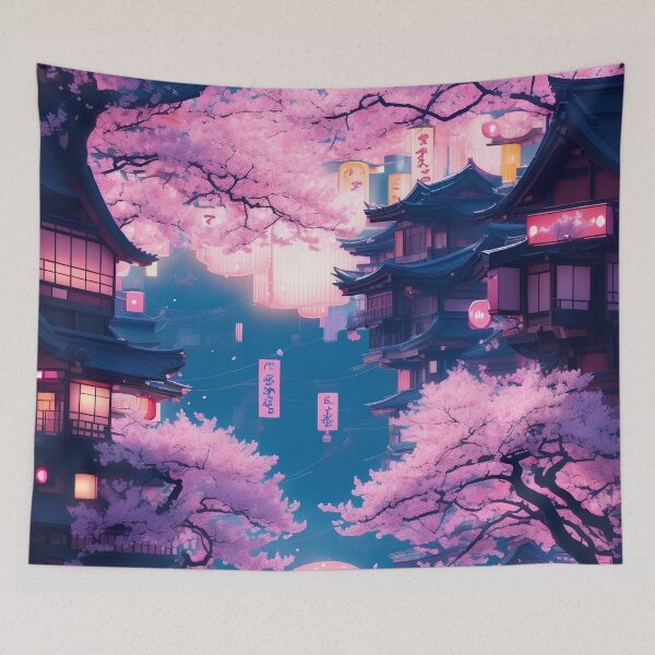 Item preview, Arashiyama Kyoto Beautiful Neon Street designed and sold by AiArtMerch.