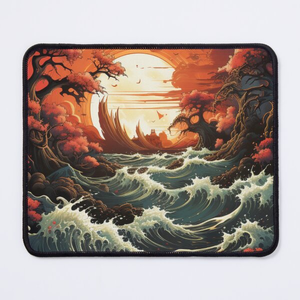 Item preview, Surf the sunset with Futuristic AI: Digital Nature designed and sold by StarlasShop.