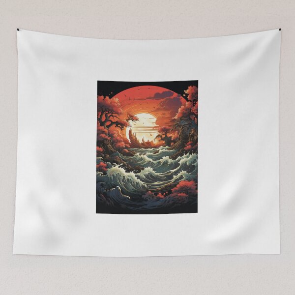 Item preview, Surf the sunset with Futuristic AI: Digital Nature  designed and sold by StarlasShop.