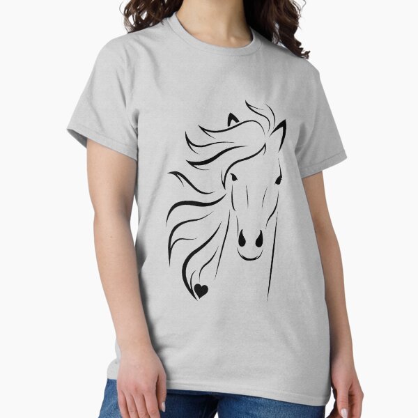 Item preview, Horse lover - Cheval dessein noir et coeur sur fond gris designed and sold by ZenNature.