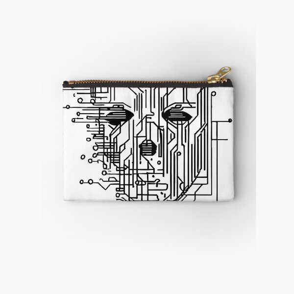 Item preview, Retro Futuristic Sci-fi Microchip Portrait designed and sold by Jumitu-Art.