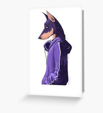 Night doberman Greeting Card