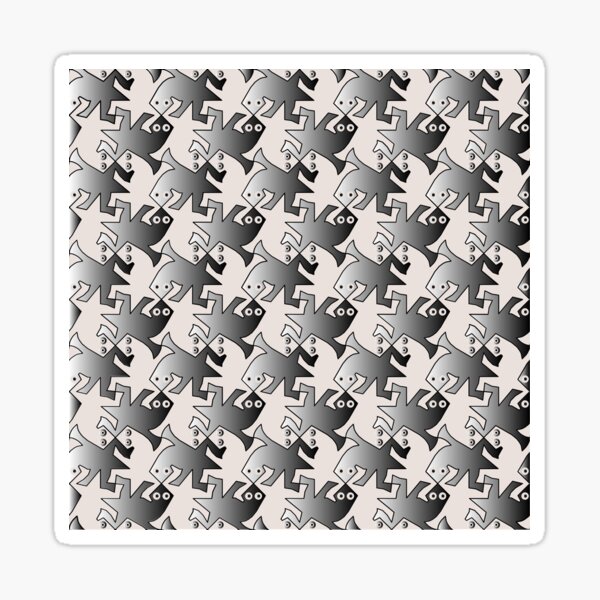 Vista previa del artículo con la obra «Patrón de MC Escher sin costuras (lagarto)», diseñado y vendido por DarklingAnubiss.