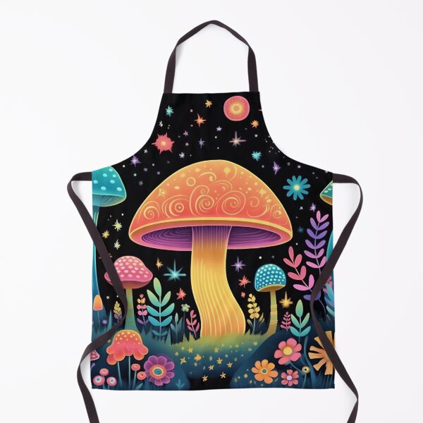 Artikelvorschau, Magic mushrooms. Psychedelic hallucination. Vibrant illustration. 60s 70s hippie colorful art. entworfen und verkauft von anytka.
