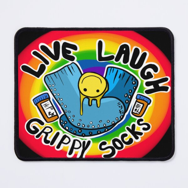Aperçu de l'œuvre Chaussettes adhérentes Live Laugh créée et vendue par PyroAshes.