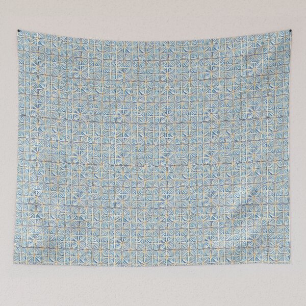Item preview, Squares of different textures and blue colors on ivory designed and sold by melridger.