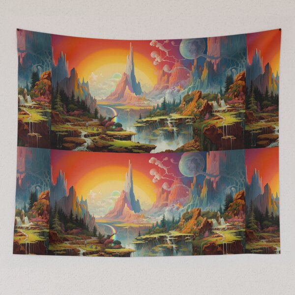 Item preview, Psychedelic Tapestry, Bedroom Wall Decor, Wall Hanging Trippy Tapestry, Trippy Room Decor, Aesthetic Wall Decor, Psychedelic Tapestry designed and sold by TileTango.