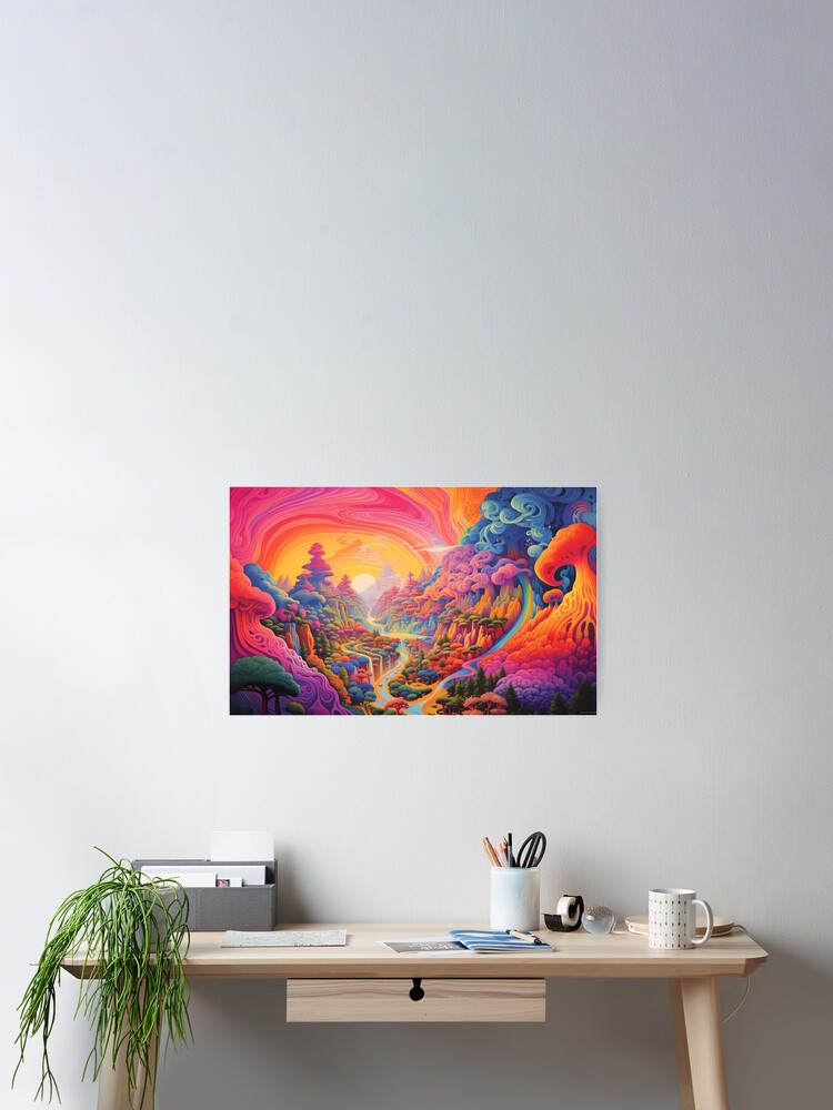 Thumbnail 2 von 3, Poster, Psychedelic Tapestry, Bedroom Wall Decor, Wall Hanging Trippy Tapestry, Trippy Room Decor, Aesthetic Wall Decor, Psychedelic Tapestry designt und verkauft von TileTango.