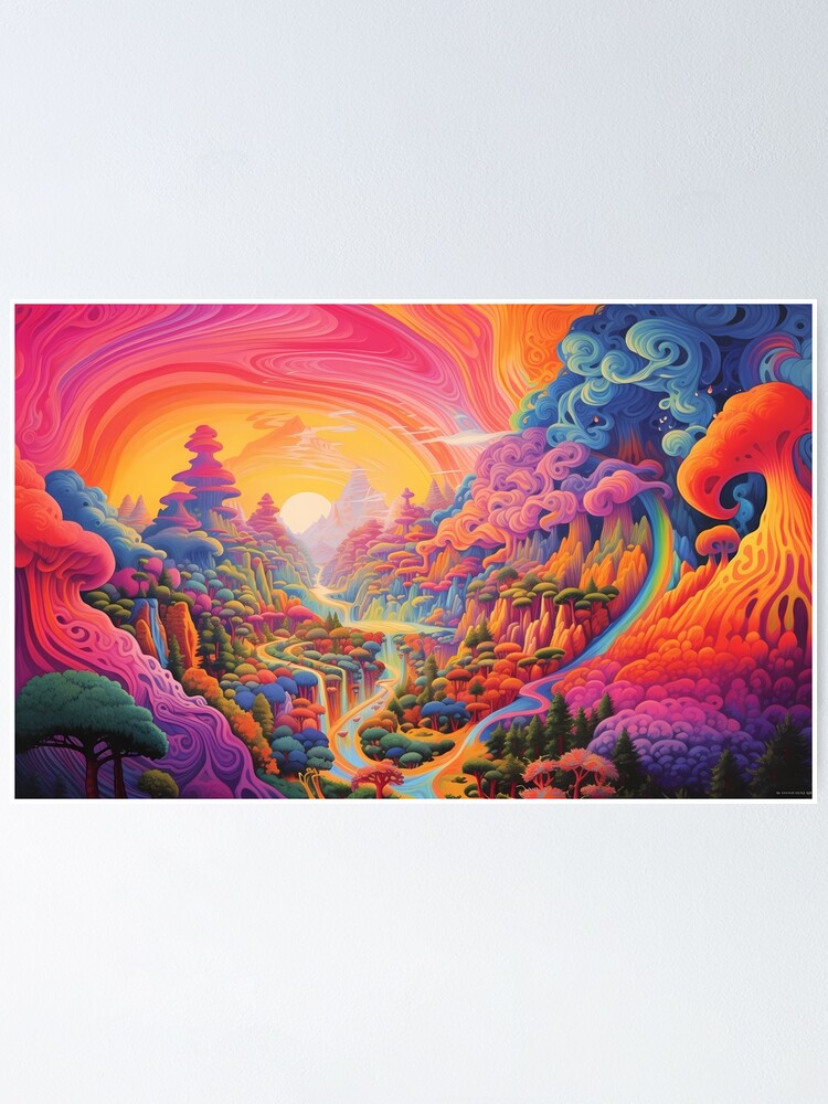 Thumbnail 1 von 3, Poster, Psychedelic Tapestry, Bedroom Wall Decor, Wall Hanging Trippy Tapestry, Trippy Room Decor, Aesthetic Wall Decor, Psychedelic Tapestry designt und verkauft von TileTango.