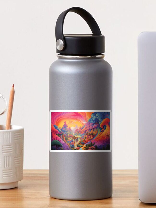 Imagen 1 de 3, Pegatina con la obra Psychedelic Tapestry, Bedroom Wall Decor, Wall Hanging Trippy Tapestry, Trippy Room Decor, Aesthetic Wall Decor, Psychedelic Tapestry, diseñada y vendida por TileTango.