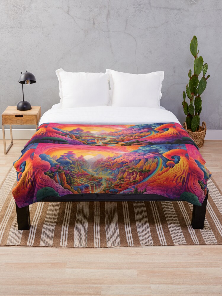 Thumbnail 1 von 6, Fleecedecke, Psychedelic Tapestry, Bedroom Wall Decor, Wall Hanging Trippy Tapestry, Trippy Room Decor, Aesthetic Wall Decor, Psychedelic Tapestry designt und verkauft von TileTango.