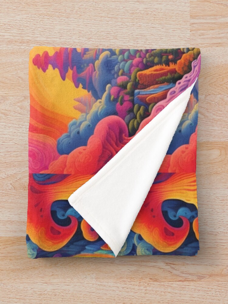 Thumbnail 3 von 6, Fleecedecke, Psychedelic Tapestry, Bedroom Wall Decor, Wall Hanging Trippy Tapestry, Trippy Room Decor, Aesthetic Wall Decor, Psychedelic Tapestry designt und verkauft von TileTango.